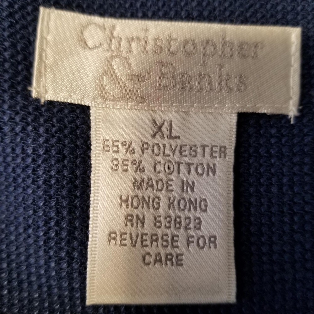 Christopher & Banks Womens XL Navy Blue Patriotic Star Diamond Cardigan Teacher - Picture 5 of 12